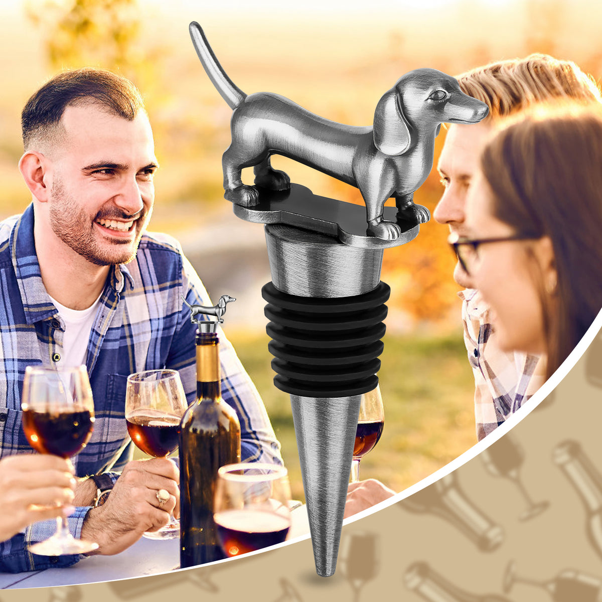 A Dachshund shaped Red Wine Stopper A Household Wine Champagne Stopper An - Image 4