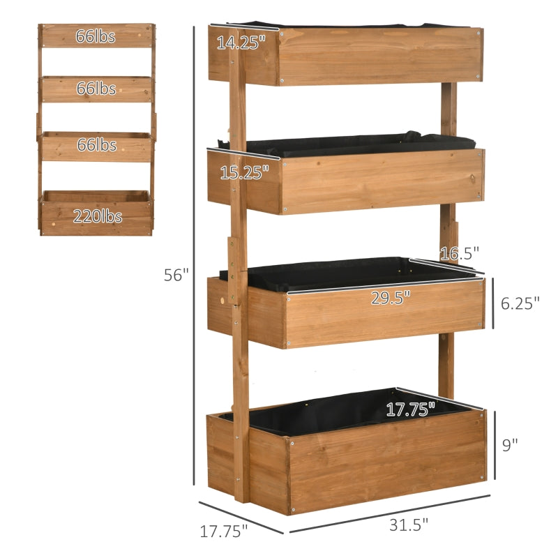 4-Tier Wooden Raised Garden Bed