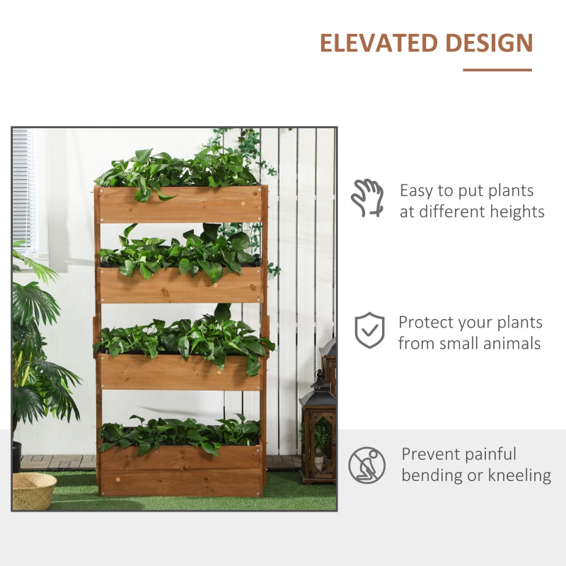 4-Tier Wooden Raised Garden Bed