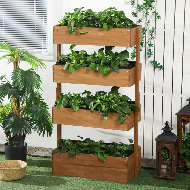 4-Tier Wooden Raised Garden Bed