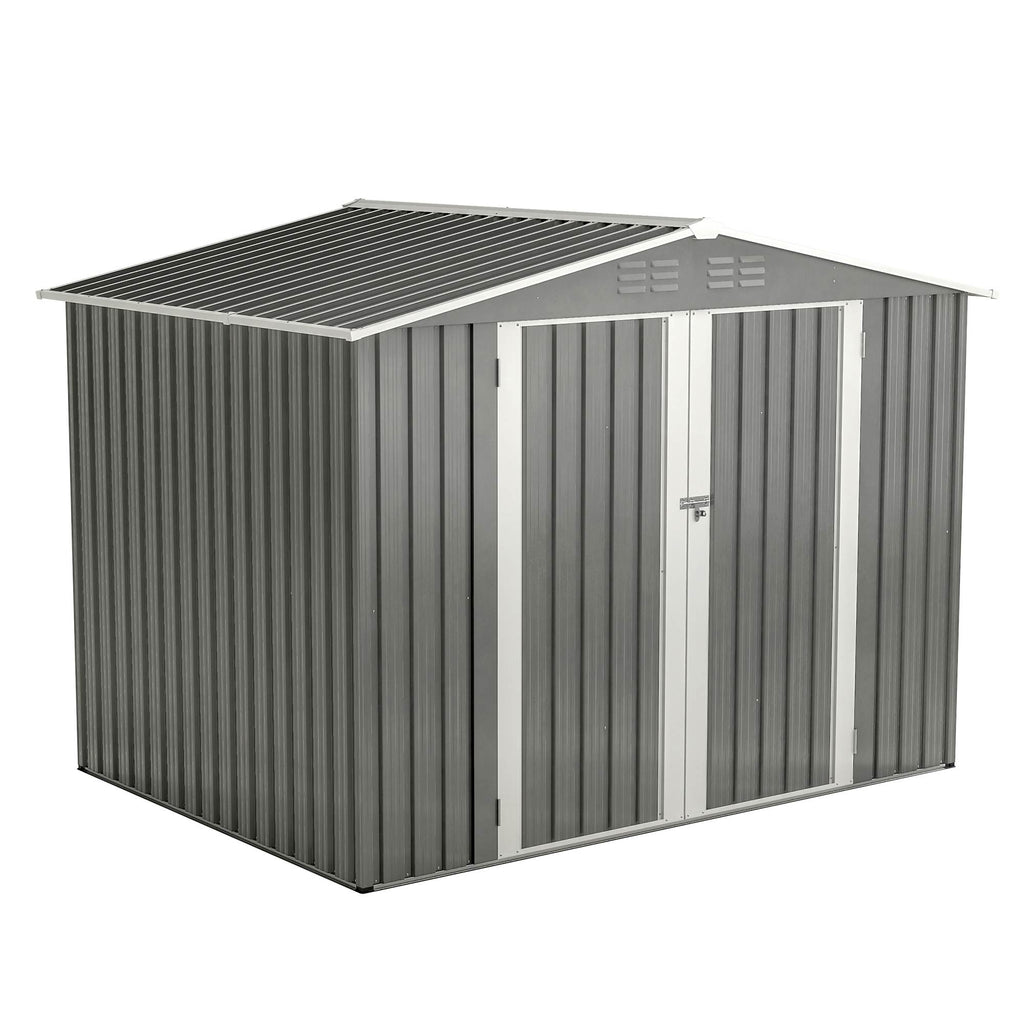 8x6 Gray Outdoor Metal Storage Shed