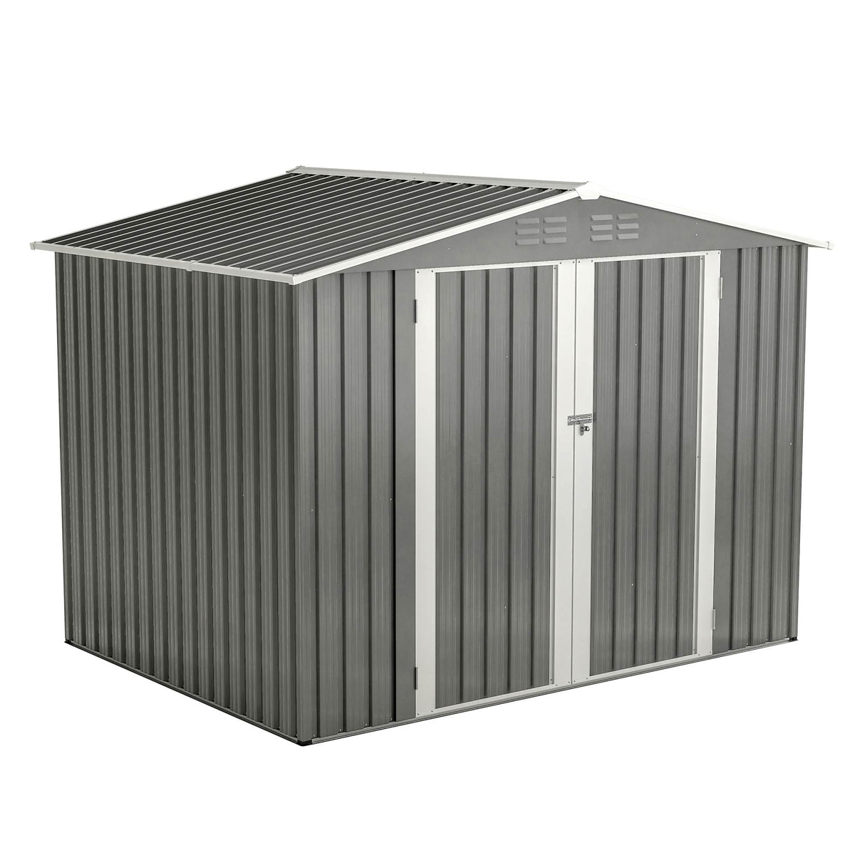 8x6 Gray Outdoor Metal Storage Shed