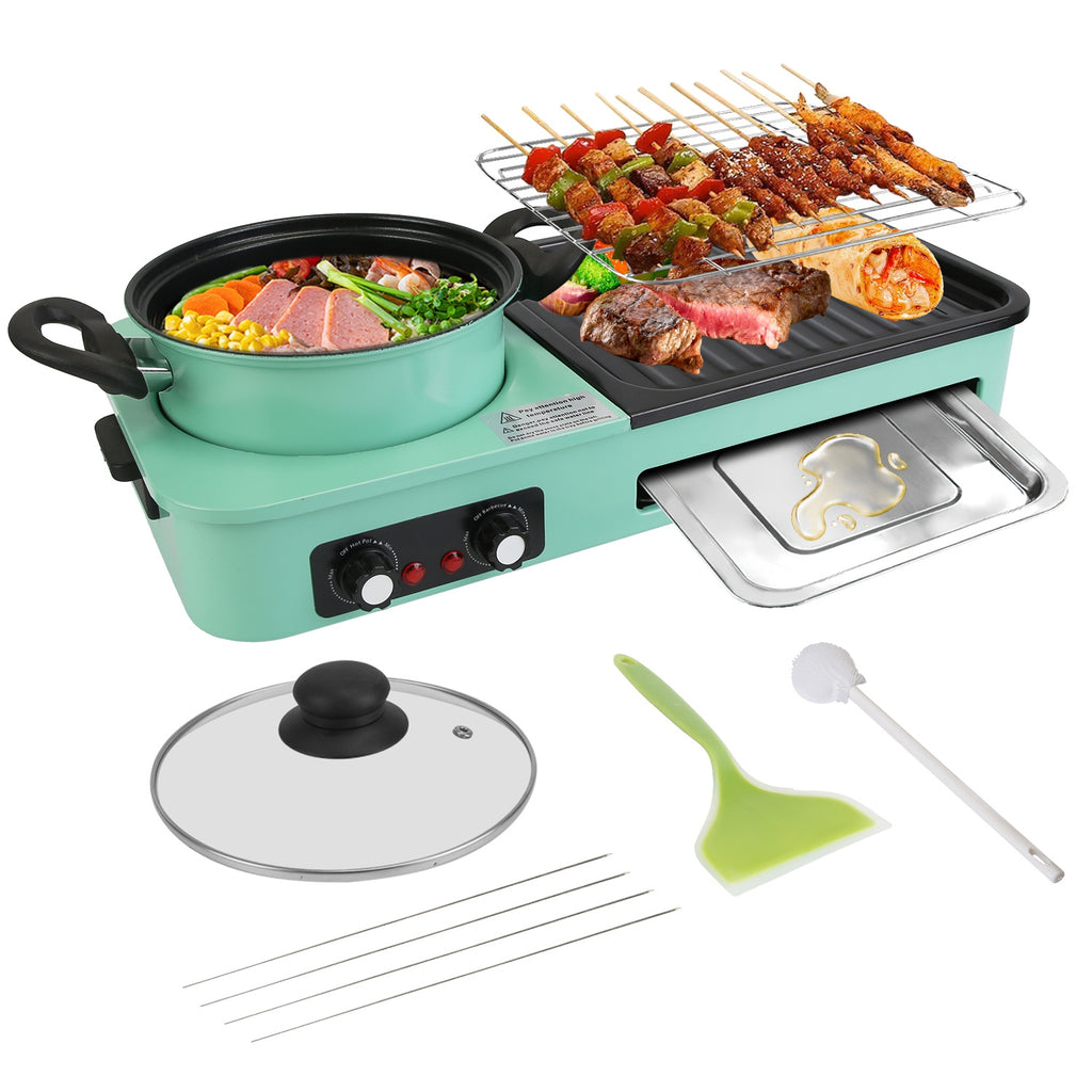 1Pc 3 In 1 Electric Hot Pot With Grill 1600W Smokeless Non Stick Korean BBQ - Image 3