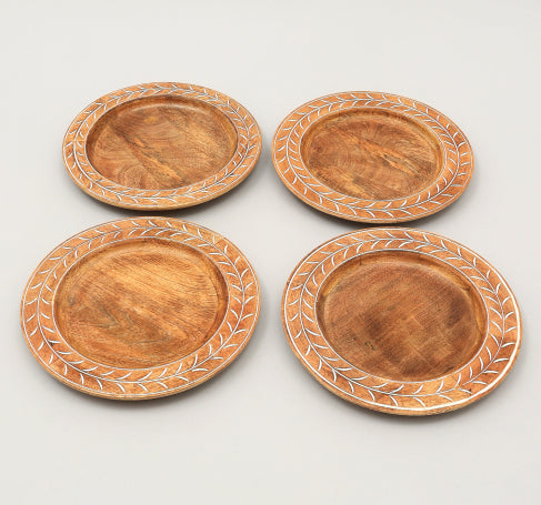 Handcrafted 13inch Wood Charger Plate Wooden Dinning Placemat Artisan Wood Tableware - Image 5