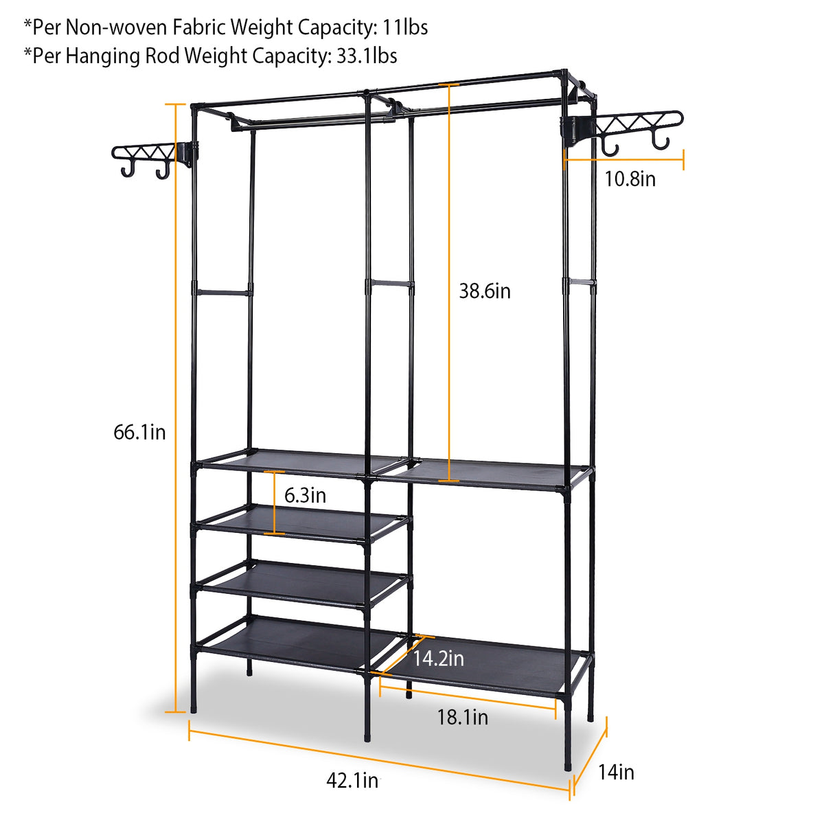 1Pc Metal Garment Rack Shoe Clothing Organizer Shelves Freestanding - Image 4