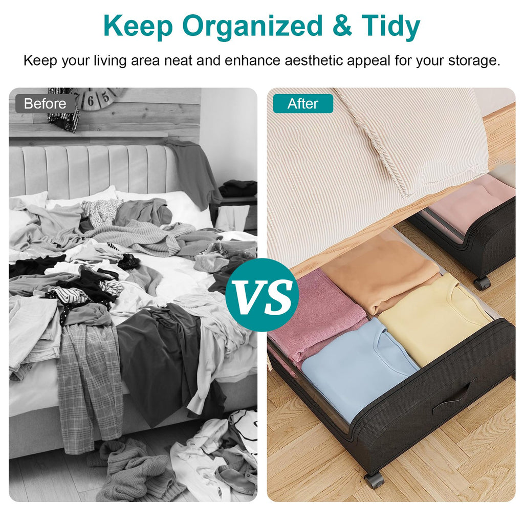 2pcs under bed storage containers dimensions and features