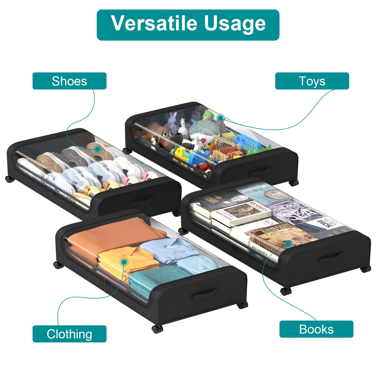 2pcs under bed storage containers product angle 8