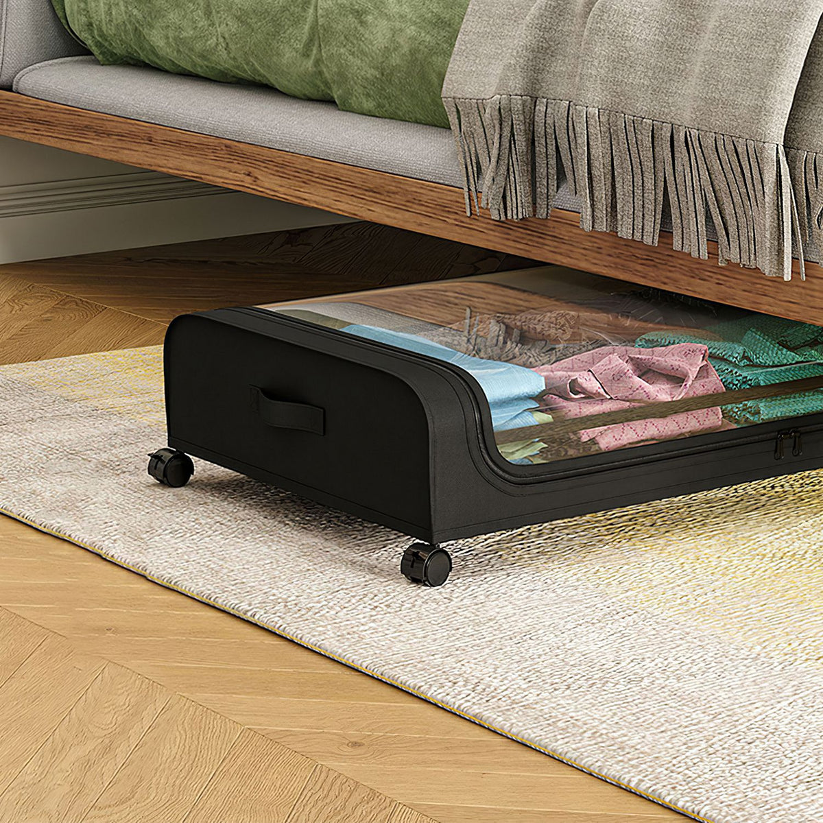 2pcs under bed storage containers detail and structure