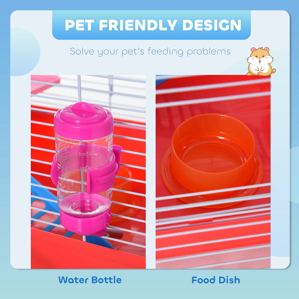 18.5'' Hamster Cage with Exercise Wheel and Water Bottle Dishes Rat House and - Image 5