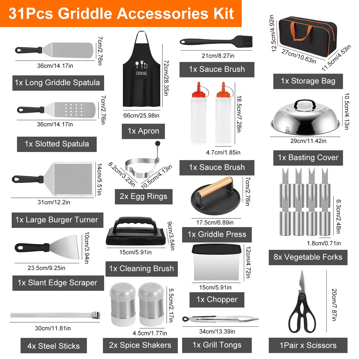 31Pcs Griddle Accessories Kit Flat Top Grill Accessories For Camp Chef With - Image 5