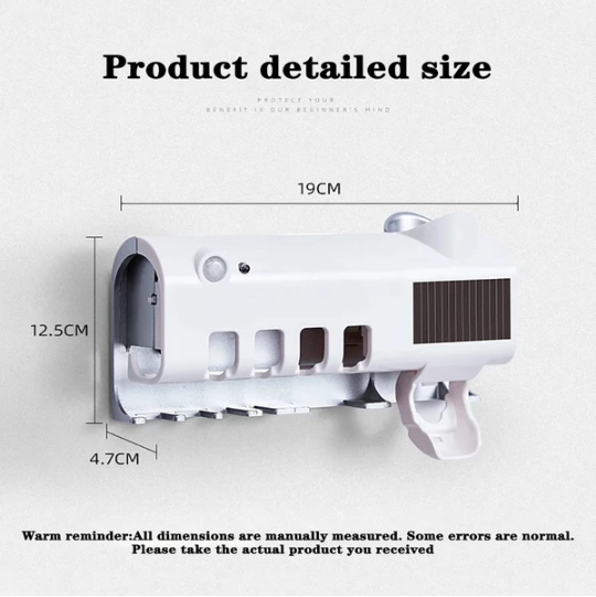 uv light sterilizer toothbrush holder dimensions and features