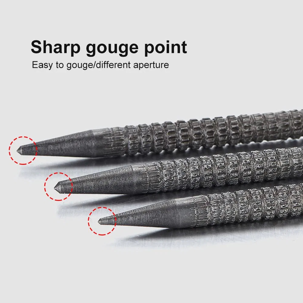 4 Piece Nail Setter & Center Punch Set 4" Wood Metal Super Impact Resistance USA - Image 5