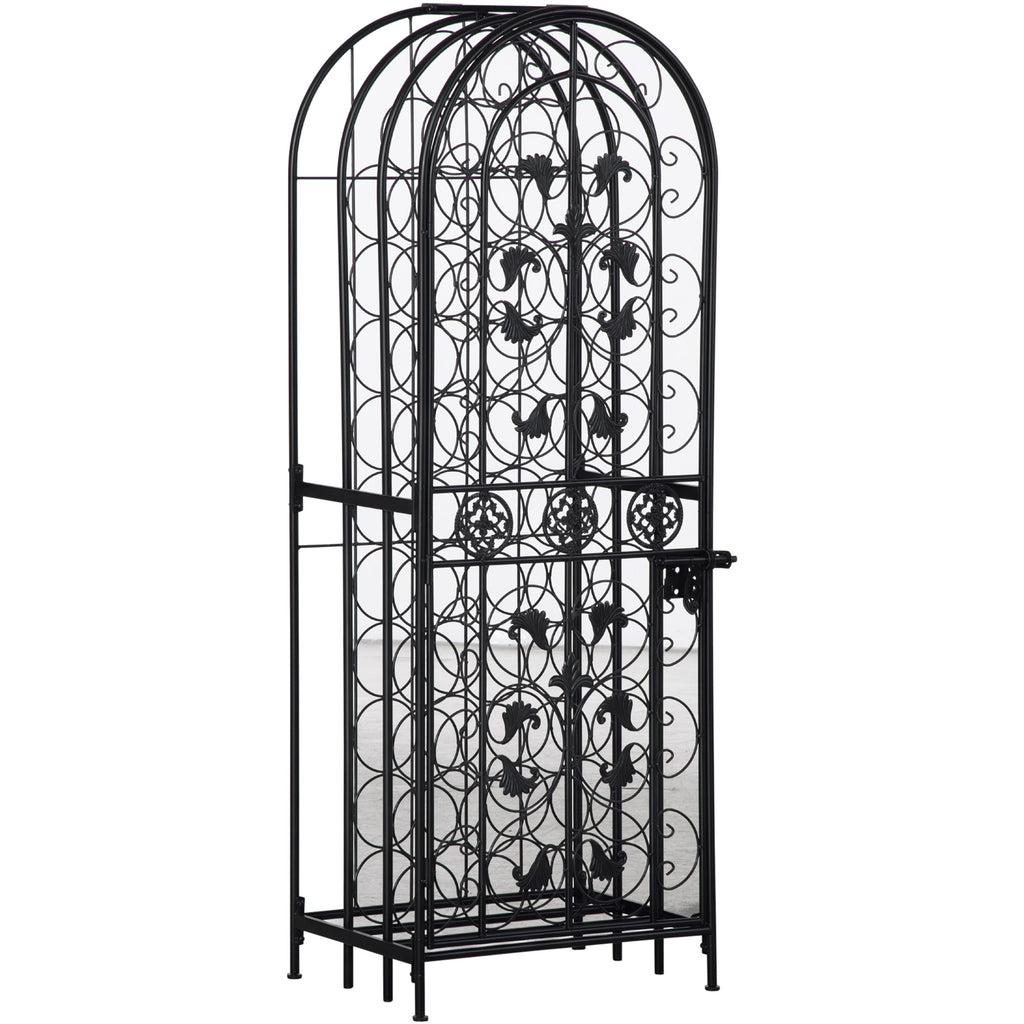 45 Bottle Wine Organizer Decorative Portable Wrought Iron Rack Jail - Additional View 9