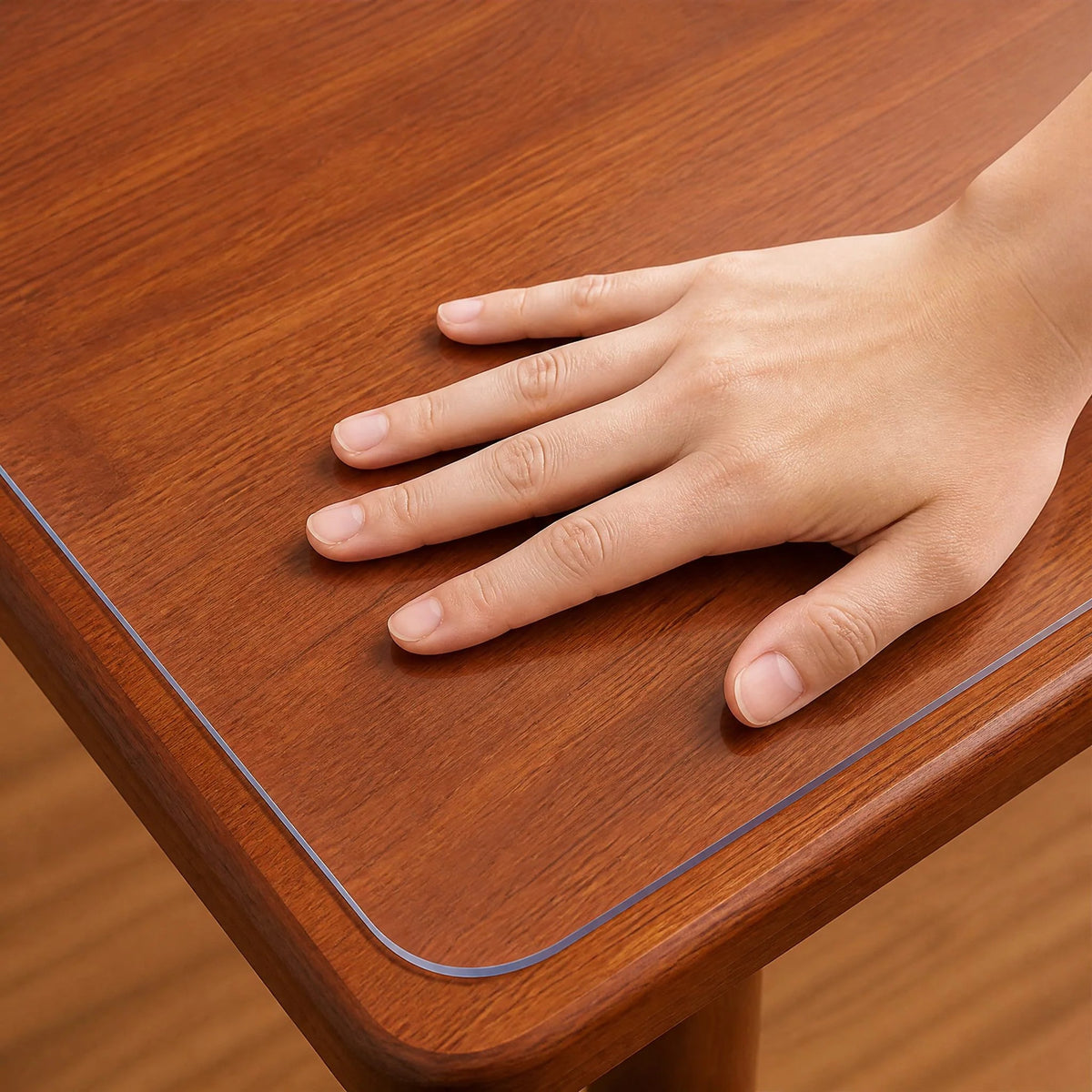 Clear Table & Floor Protector Waterproof Heavy Duty PVC Cover For Tables - Image 2