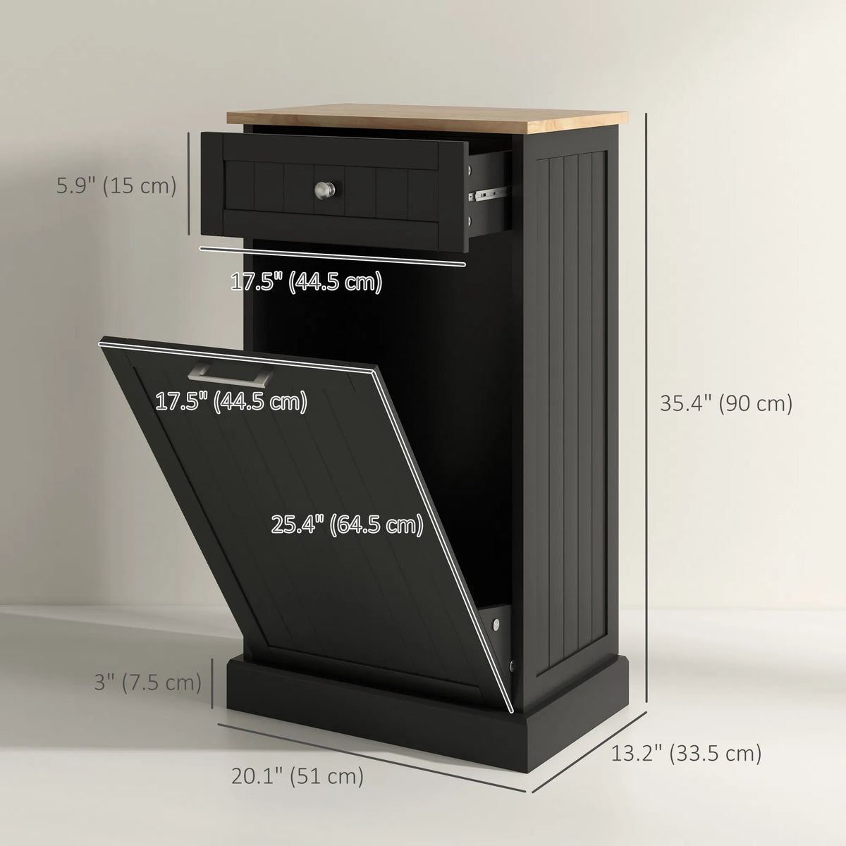 Kitchen Tilt Out Trash Bin Cabinet Free Standing Recycling Cabinet Trash Can - Image 2