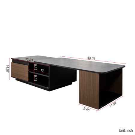 Extendable Coffee Table with Two Drawers