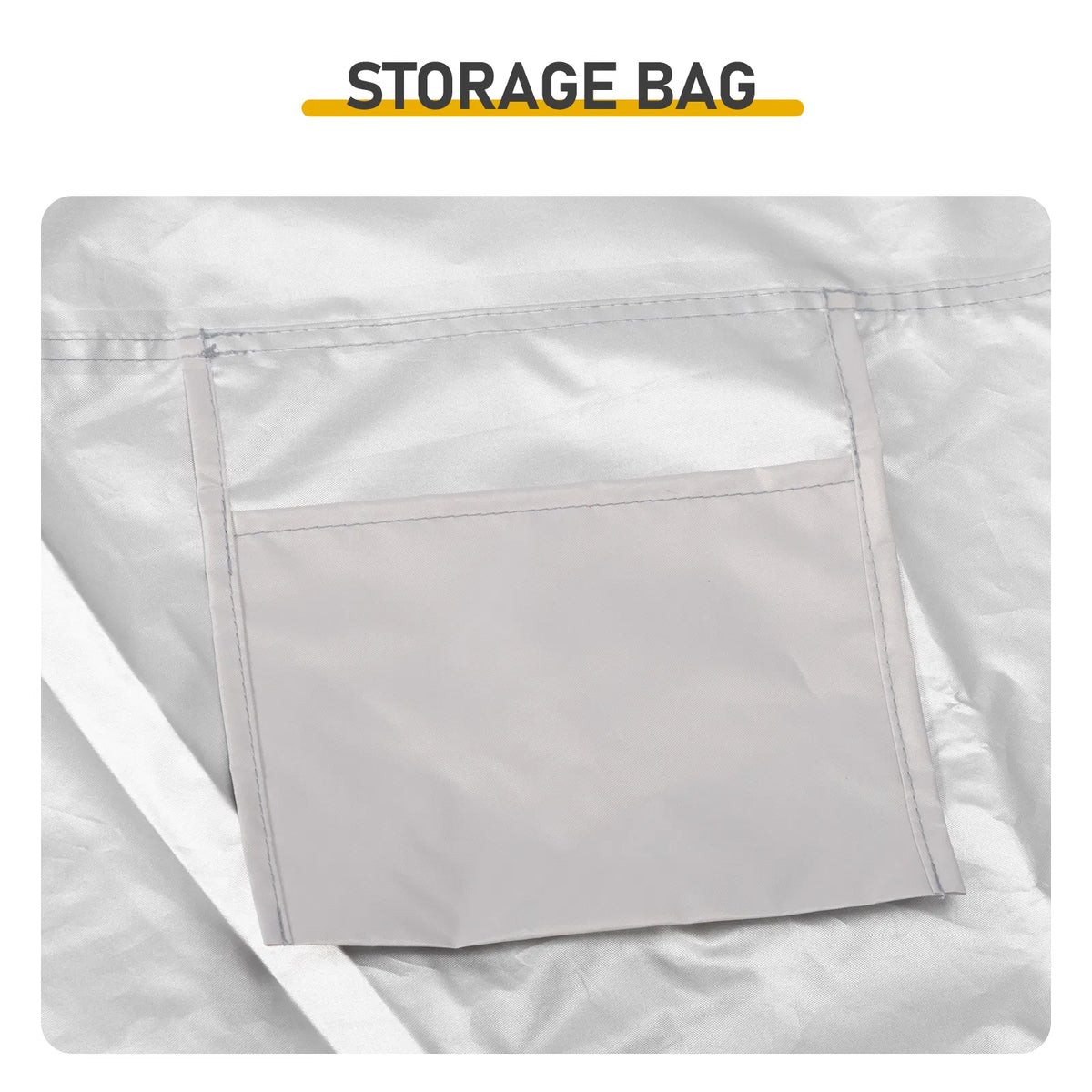 6.8x4.9FT Light Gray Arched Bicycle Storage Shed 210D PU Silver Coated Oxford - Image 4