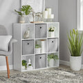 cube storage organizer white fabric product angle 7