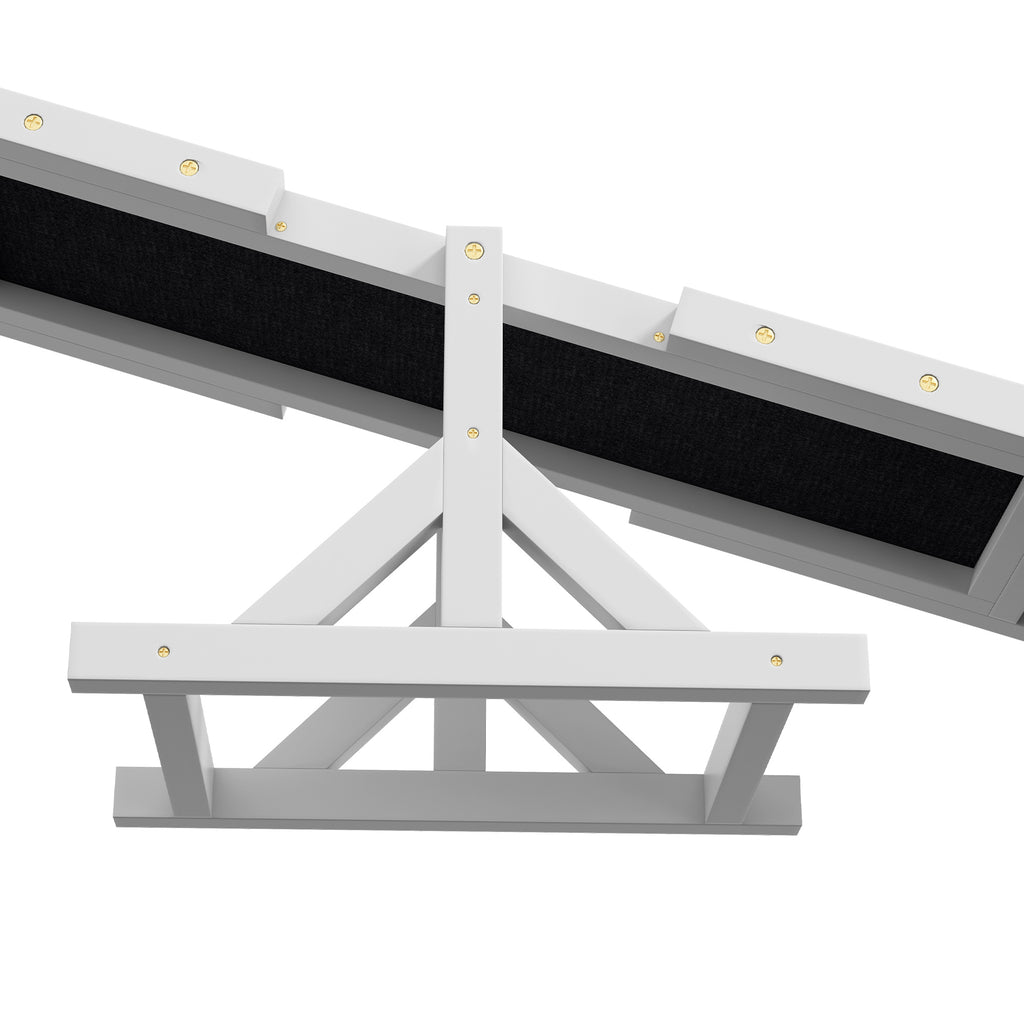 Wooden Dog Agility Seesaw for Training and Exercise White - Image 4