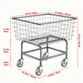 Wire Laundry Cart 2.8 Bushel Wire Laundry Basket with Wheels 26.7" x 21.7" x