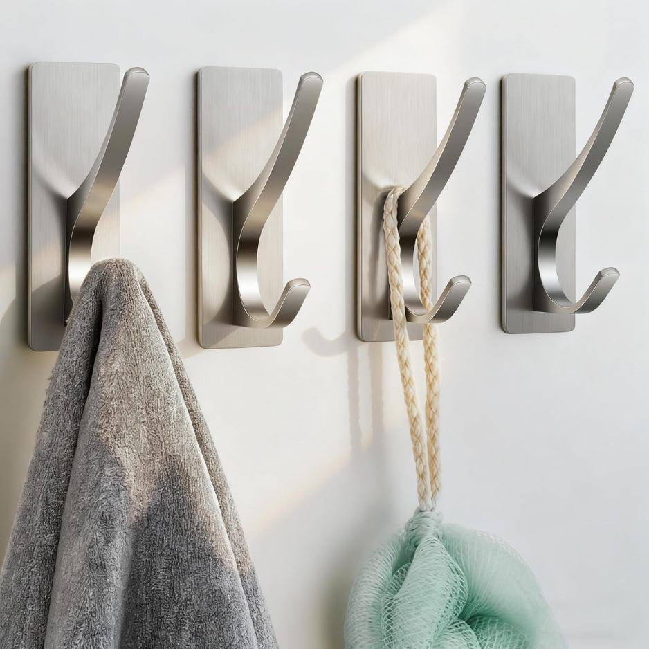 Self Adhesive Towel Hooks Extra Strong 13LB Stainless Hook For Hanging Loofah - Image 5