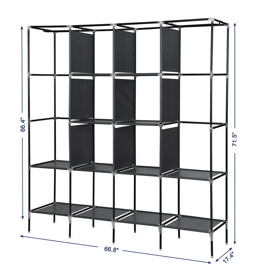 67" clothes closet portable wardrobe product angle 5