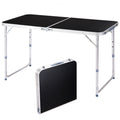 4-Foot Black Aluminum Folding Table