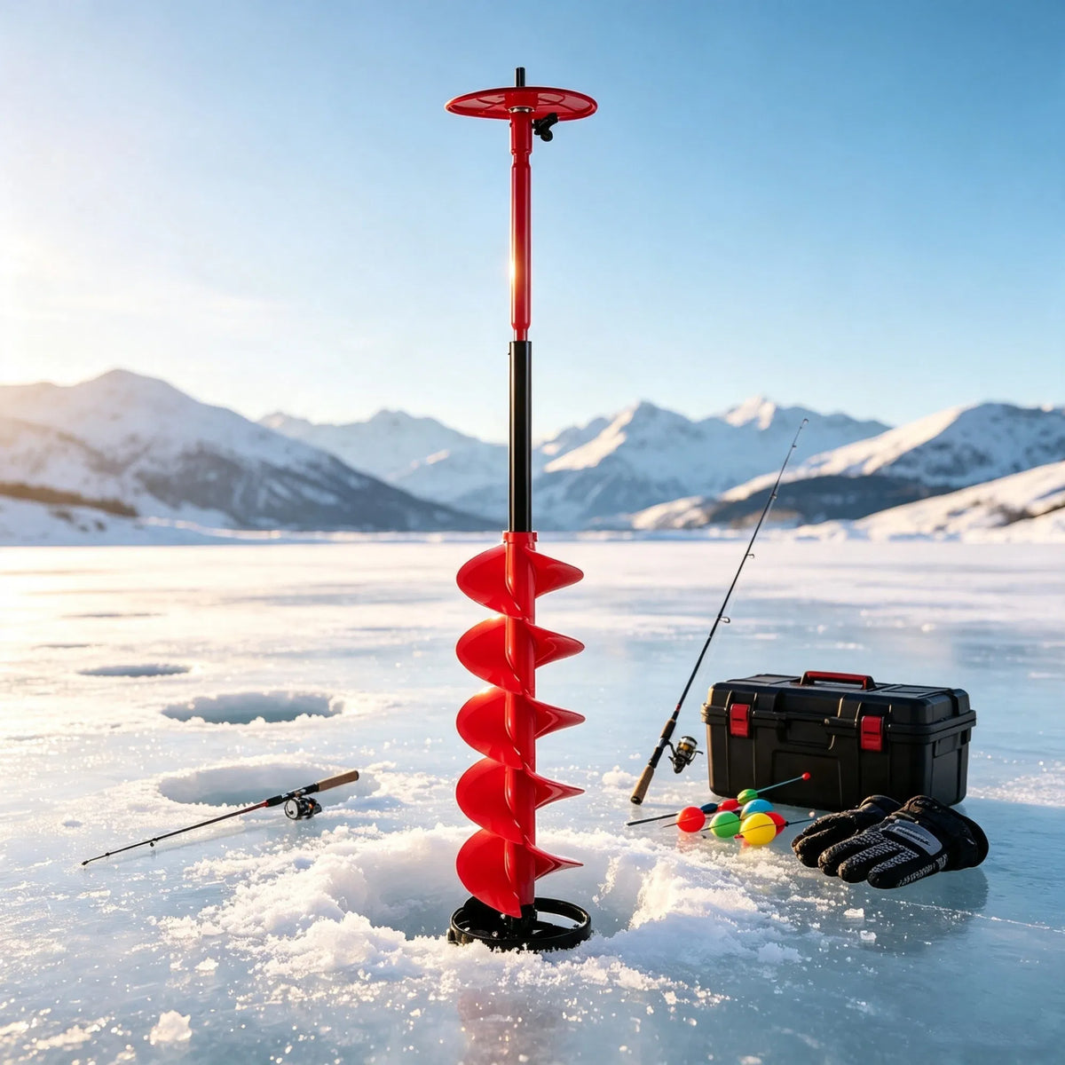 Nylon Ice Auger Drill Bit with Extension Rod & Drill Adapter for Ice Fishing - Image 2