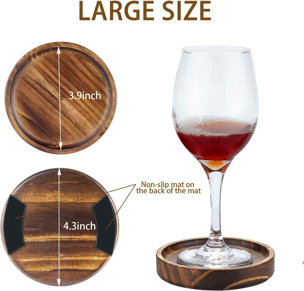 Acacia Wood Drink Coasters 6 Units With Holder Wooden Coaster Set For Coffee - Image 3