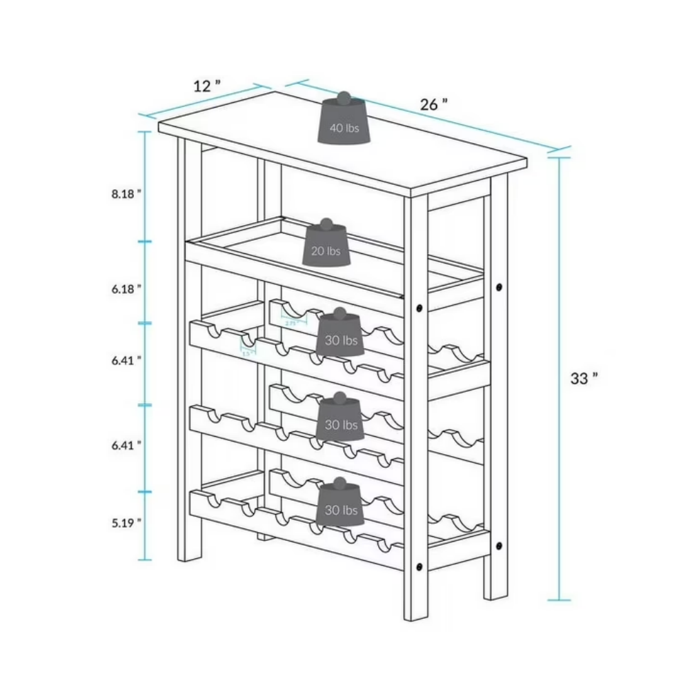 Solid Wood Floor Standing Wine Rack Capable Of Holding 18 Bottles Of Wine - Image 5