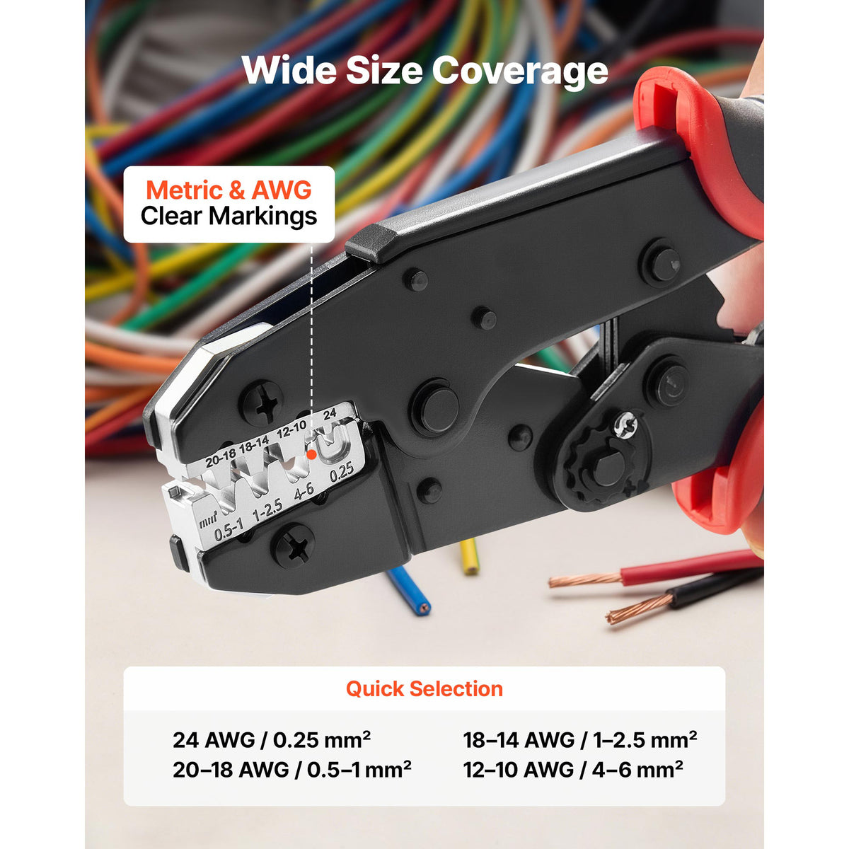 Crimping Tool 24 10 AWG Ratcheting Wire Crimper Tool Labor Saving Electrical - Image 5