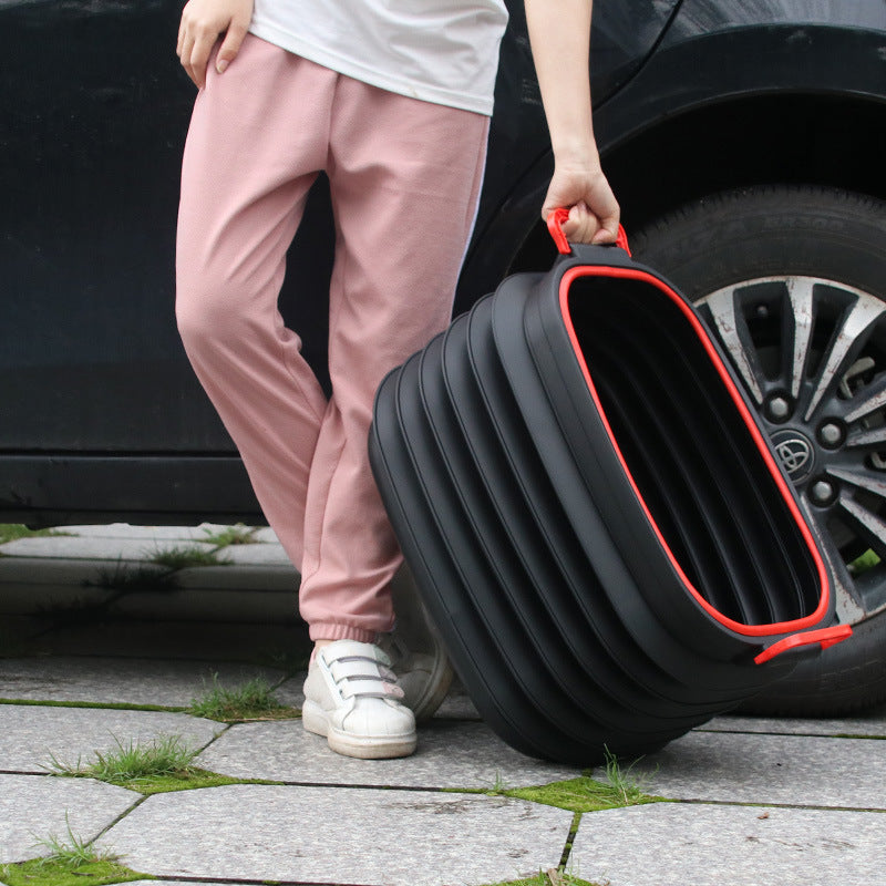 collapsible car trash bin and storage bucket