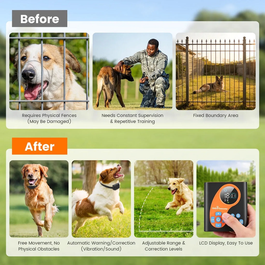 2 In 1 Wireless Dog Fence System with 1/2 Training Collars(Options) Invisible - Image 5