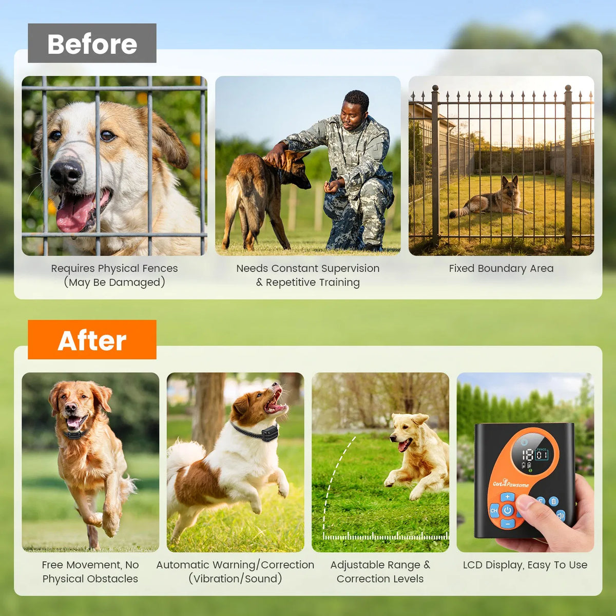 2 In 1 Wireless Dog Fence System with 1/2 Training Collars(Options) Invisible - Image 5