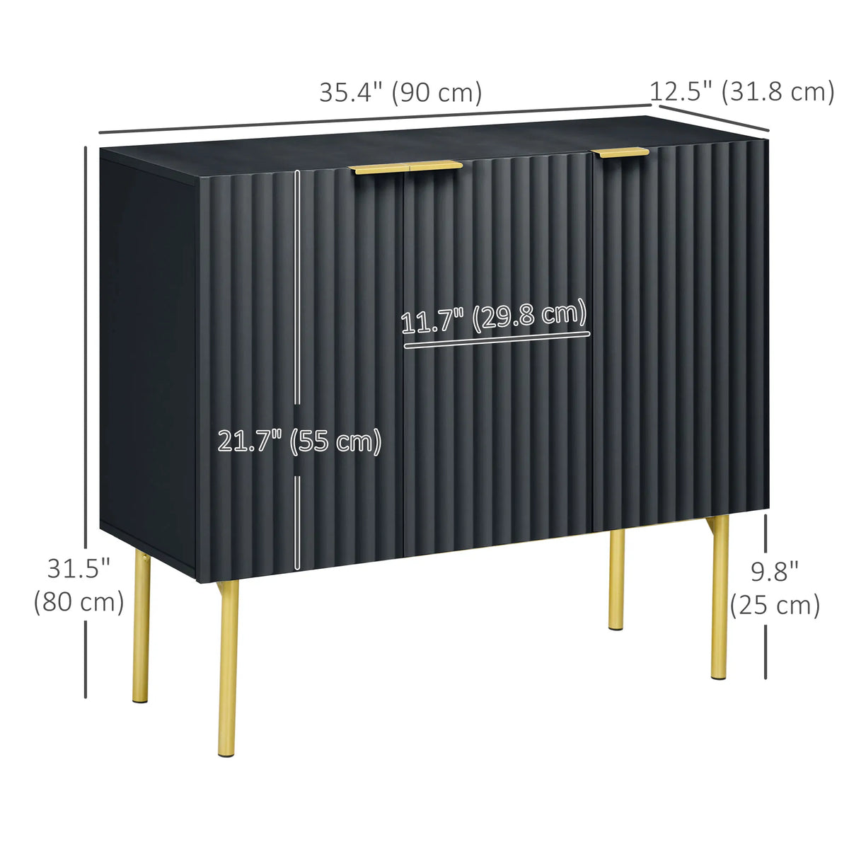 Modern Storage Cabinet Sideboard Buffet Cabinet with Gold Legs for Living Room