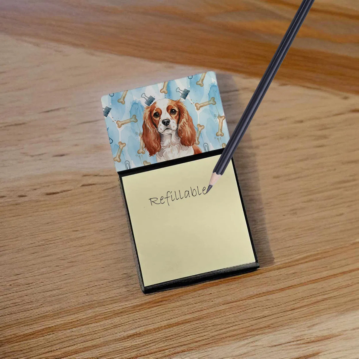 Blenheim English Toy Spaniel Coworker Watercolor Sticky Note Holder - Image 3