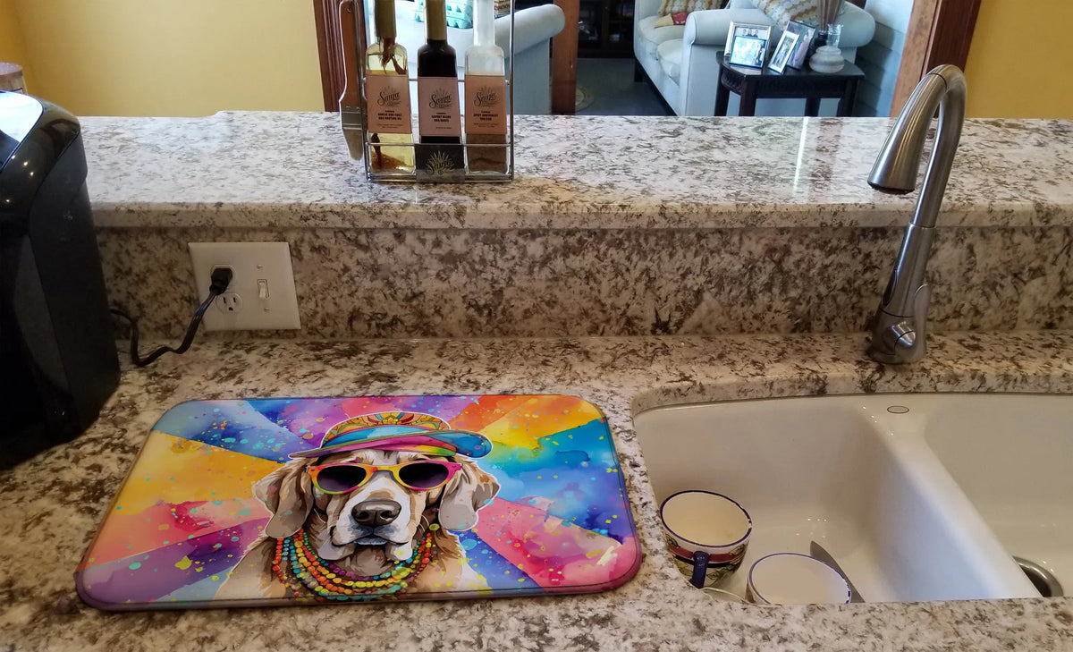 Weimaraner Hippie Dawg Dish Drying Mat Absorbent Dish Drying Mat Pad for - Image 3