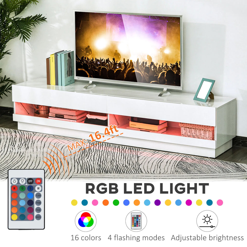 Lighted TV Stand for TVs up to 75" TV Cabinet with Storage for Living Room - Image 5