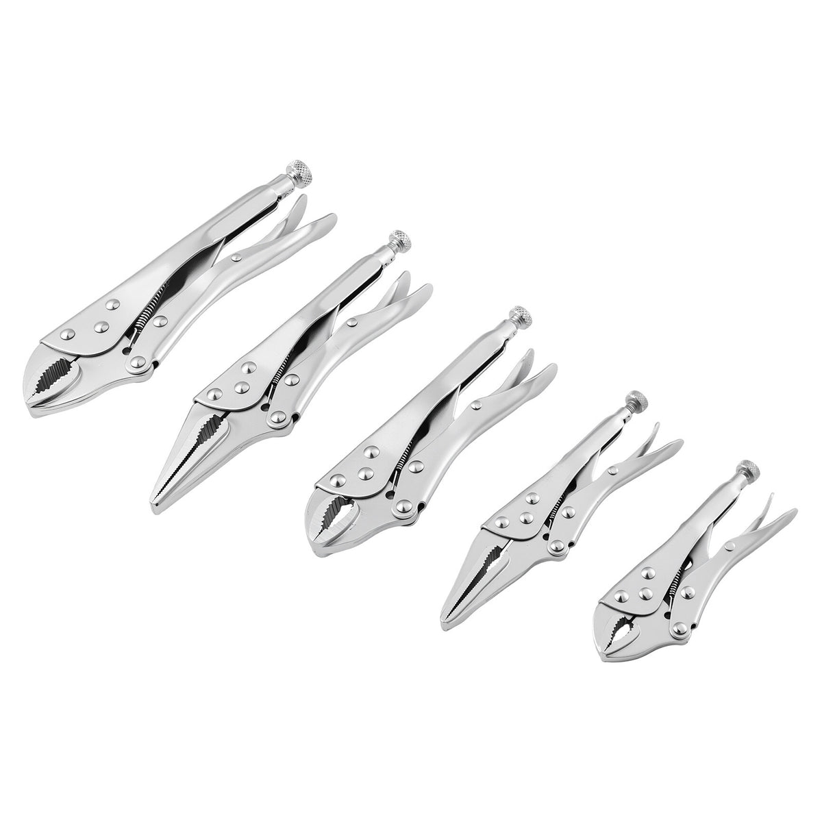 Locking Pliers Set 5 Piece Pliers Tool Set Nickel Plated Carbon Steel Hand