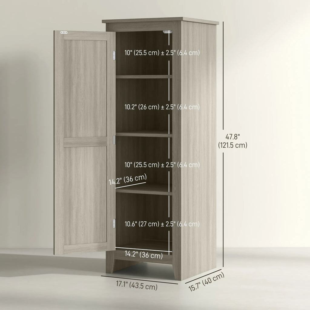 48" Kitchen Pantry Storage Cabinet w/ Barn Door Kitchen Pantry Cabinet w/ - Image 2
