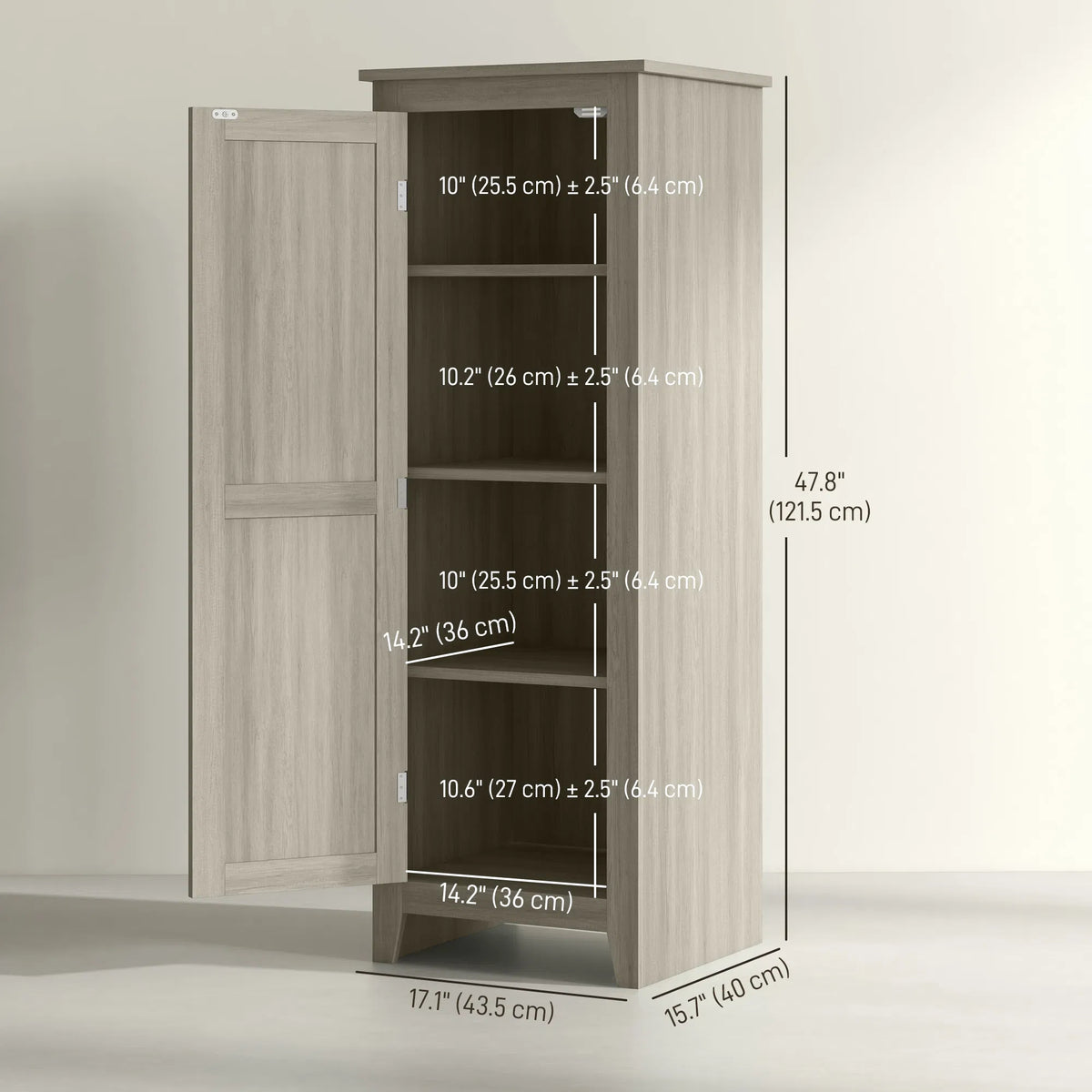 48" Kitchen Pantry Storage Cabinet w/ Barn Door Kitchen Pantry Cabinet w/ - Image 2