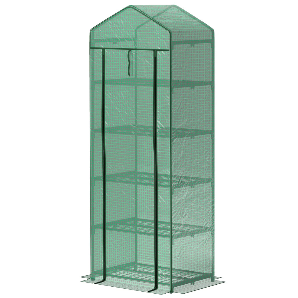 5 Tier Mini Greenhouse Portable Outdoor Flower Stand with Shelf Clips Indoor - Image 4