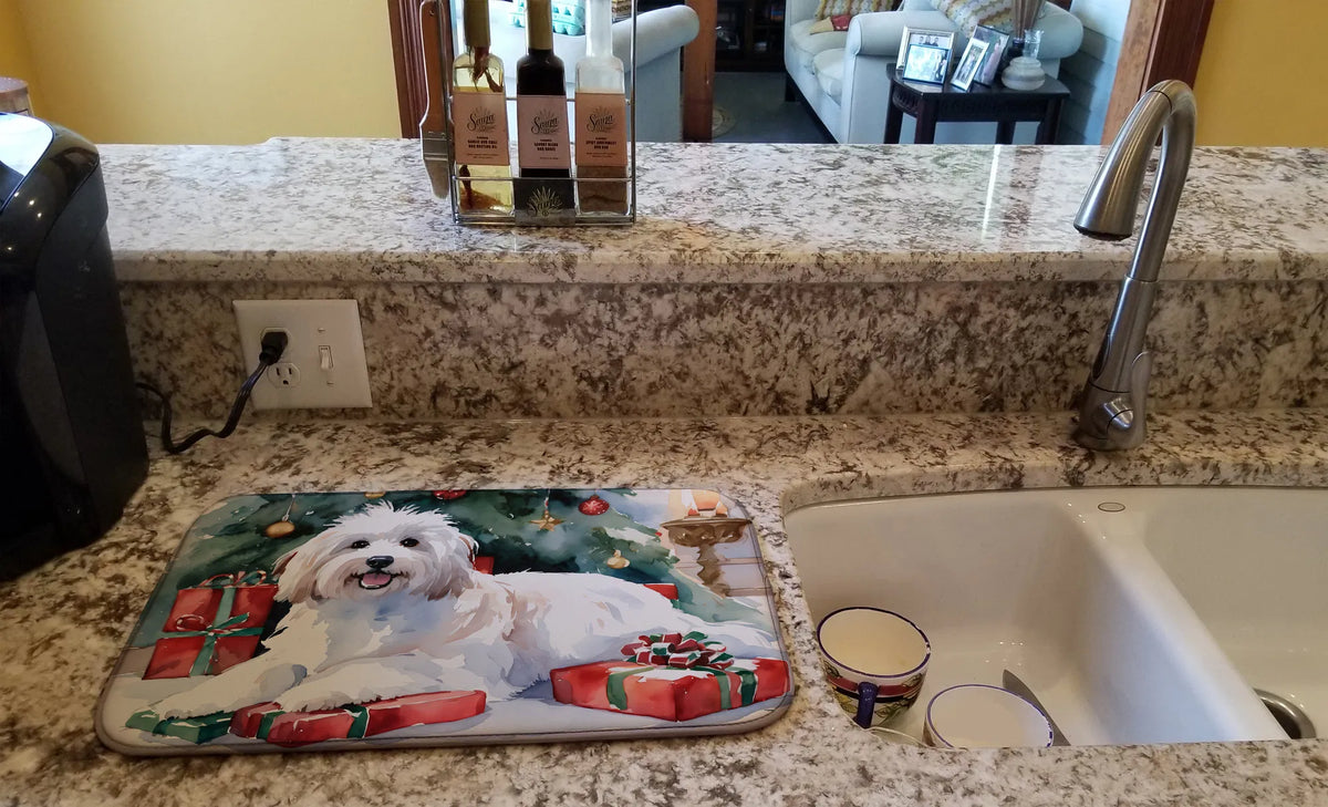 Coton De Tulear Cozy Christmas Dish Drying Mat Absorbent Dish Drying Mat Pad - Image 2