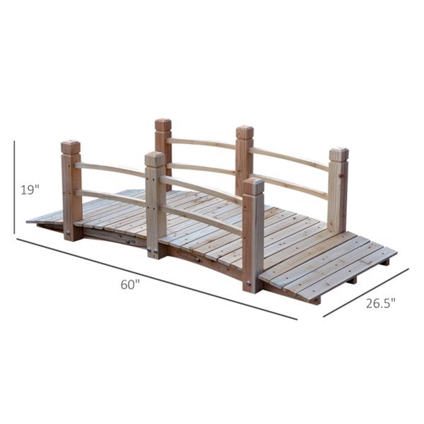 5 Ft Wooden Garden Bridge Footbridge - Image 2