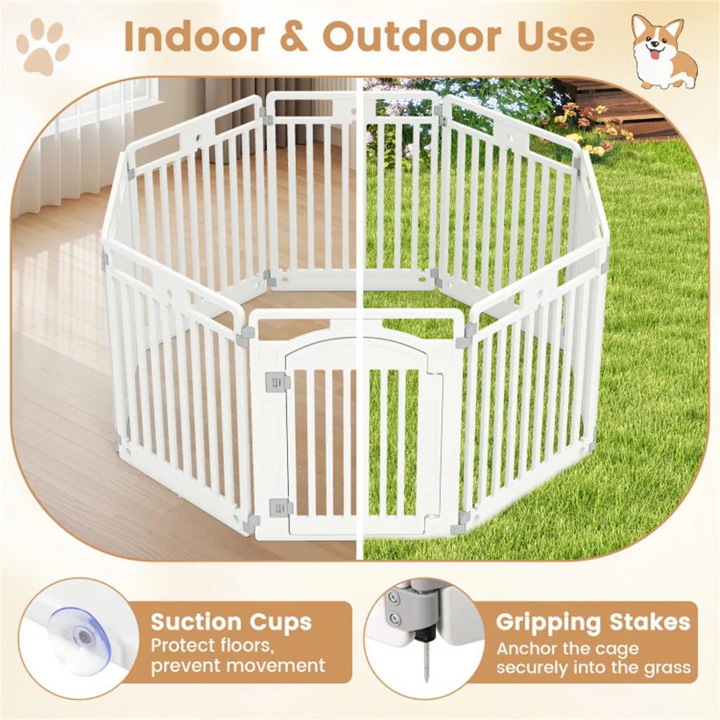 8 Panel HDPE Pet Fence (White) Multiple Configurations - Image 4