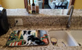 Border Collie Cozy Christmas Dish Drying Mat Absorbent Dish Drying Mat Pad for