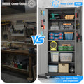 Aobabo Upgrade 71Hinchx32inchWx16inchD Metal Garage Storage Cabinet With Wheels