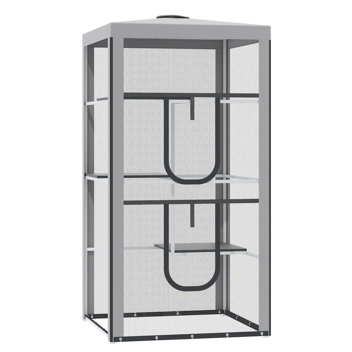 79" Cat Cage Large Outdoor Kitten House Indoor Cage Pet Kennel Playpen with 3