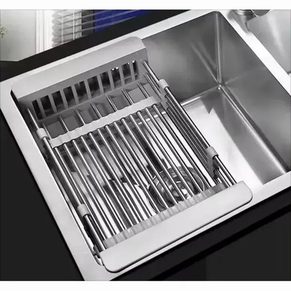 Adjustable Immersion Sink Dish Drying Rack With Stainless Steel Drain Basket - Image 8