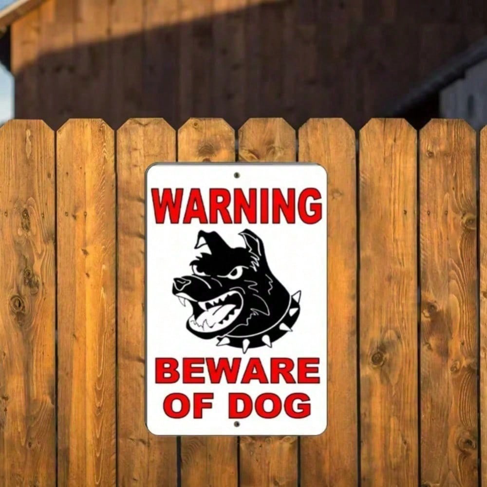 Beware Of Dog Metal Warning Sign 8x12 Inch Outdoor Yard Fence Security Wall - Image 2